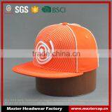 Orange Flat Brim Fitted Caps Wholesale