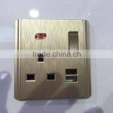 118 Canton Fair Best Sale 2 Usb Port 13amp Socket With Indicator