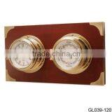 Nautical Clock/Weather Station With Wooden Plaque