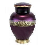 Purple Brass Floral Cremation Urn thumbnail-1