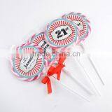 Bag Wrapped Fruit Flavour Sweets Flat Swirl Rainbow Lollipop Candy thumbnail-1