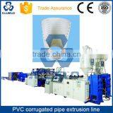 CE STANDARD HIGH PERFORMANCE BIG OUTPUT PE PVC TWIN WALL CORRUGATED PIPE EXTRUSION LINE thumbnail-1