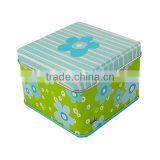 Bule Square Metal Tin Box