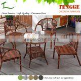 Flash Furniture Round Glass Rattan Table and 4 Rattan Stack Chairs thumbnail-1