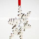 14K Gold Plated Metal Xmas Star Shape Snowflake Ornament With Pink Crystals From Swarovski thumbnail-6