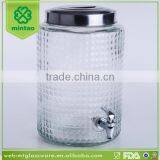 Large Capacity Machine Made Glass Juice Beverage Water Dispenser With Silver Tap thumbnail-1