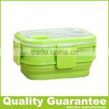 Customized Silicone Bento Box Double-deck Lunch Box Silicone Food Container thumbnail-3