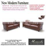 Luxury Neo Classic Burgundy Genuine Cow Leather Antique American Style Salon Sectional Chesterfield Sofa Set Retro Furniture thumbnail-1