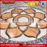 Orange Beige Flower Waterjet Marble Tiles Design Floor Pattern thumbnail-3