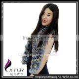 CX-S-55F The Lastest Design Shawl Rex Rabbit Fur Women Scarf thumbnail-2