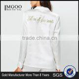 MGOO Custom Fashion White Piping Pajama Sets Custom Brand Logo Embroidered Sleepwear 100 Polyester Satin thumbnail-1