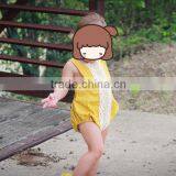 Trendy Newborn Baby Apparel Baby Kids Yellow Plain Romper Lace Design Clothes thumbnail-5