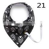 S17216A New Style Plain Super Cheap Baby Bandana Drool Bibs With Pacifier Clip thumbnail-5