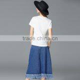 Superior Quality Soft Long Blue Jean Skirts for Women thumbnail-3