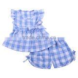 2017 Children Clothes Gingham Outfits Baby Seersucker Outfits Little Girl Christmas Clothes thumbnail-3