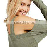 2017 OEM Women Daliy Clothing Comfy One Cold Shoulder Loose Blouse thumbnail-5
