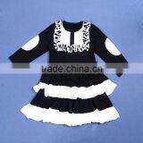 Girls Dress Double Ruffle for Fashion Girls Autumn/spring Kids Black Bib Dress YW-0096 thumbnail-1