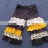 Newest School Girls Design Lace Sleeve Top .5 Layers Ruffle Navy Pants & Coat With Button 3 Pcs Clothing Sets QL-74 thumbnail-4