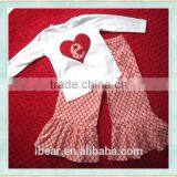 Girl Outfit Boutique Valentine's Day Clothes Personalized Valentine's Day Heart Appliqued Shirt Match Ruffle Pink Polka Dot Pant thumbnail-1