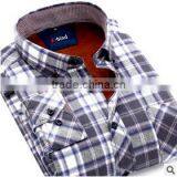 Wholesale Plaid Microfiber Flannel Shirt Designs for Men Fashionable Dress Shirt Manufacturers thumbnail-6