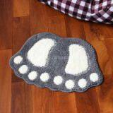 Lovely Flocking Feet Mats Doormat Bath Mat Bathroom Mat Gray Red Carpet， thumbnail-3