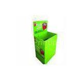 Green 1 Meter Height Store Cardboard Dump Bins For Retail With 4c Printing