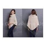 Winter Irregular Knit Pullover Ladies Poncho Sweater With Crew Neck in Solid Color thumbnail-1