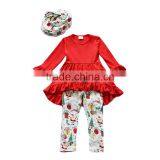 2017 Yawoo Red Dress Match Leggings and Scarfs Clothes Christmas Childrens Boutique Outfits thumbnail-1