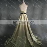 LN146 Real Sample 2016 Fashion Golden Belt Unique Neckline Olive Green Taffeta Wholesale Maxi Evening Dress thumbnail-5