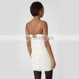 Halter Neck White Cotton Lace Tunic Dress thumbnail-3
