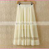 High Fashion Printed Womens Dresses Chiffon Patched Gauze Long Skirt thumbnail-2