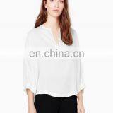 China Supplier Latest Style American Stylish Long Sleeve High Quality Embroidery Chiffon Lady Blouse thumbnail-3