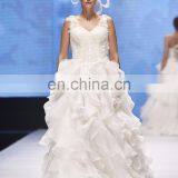 2017 P0033 White Color Strapless Net Fabric Beaded Grace Wedding Dresses P0017 thumbnail-1