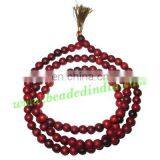 Red Sandal Wood Beads Mala, Holy Wood Beads-Seeds String (mala), Size: 6mm thumbnail-1