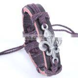 Genuine Real Leather Bracelet With Constellation Zodiac Sign Logo Charms Beads Button Adjustable Size Unisex thumbnail-4