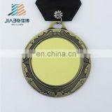 Bronze embossing die casting metal custom medal with ribbon