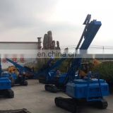 Solar power photovoltaic crawler ground drilling small pile driver