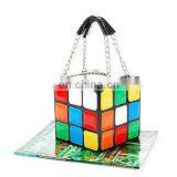 New Fashion Personality Cute Rubik's Cube Bag Shape Handbag Handbag Handbag Clutch Bag thumbnail-2