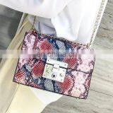2020 Ladies PU Leather Shoulder Flap Bag Fashion Snake Skin Print Elegant Purse thumbnail-4