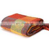 60"x 50" Inc Fun Colors Bright Woven Throw Blanket With Tasseled Ends thumbnail-1