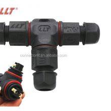 Power Cable T Connector 2 3 4 Pin Waterproof Ip68 Plastic Waterproof Electrical Wire 2pin 3way Connector thumbnail-2