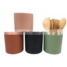 New Factory Custom White Handmade Kitchen Ceramic Canister Utensils Holder thumbnail-1