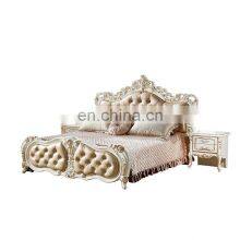 French Royal Style Bedroom Furniture elegant victoria hand carved headboard Classic wooden bed Set