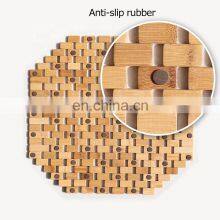 Customized High Quality Natural Synthetic Wood Mat Non Slip Environmental Bathroom Floor Mat Fold up Bamboo Floor Mat thumbnail-5