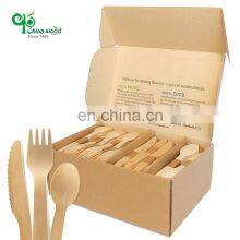 Set Nordic Biodegradable Cuillere Portable Salad Hand Server Forks Disposable Spoon Wooden Knife thumbnail-5
