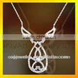stunning Chinese 925 silver rabbit necklace for lady with paypal acceptable