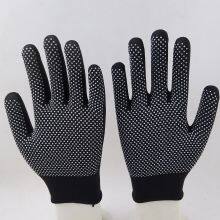 Black Polyester Thread Knitted PVC Dot Palm Coated Anti-slip Safety Work Gloves thumbnail-2