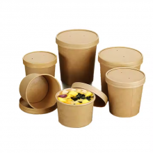 2024 Best Sale Paper Salad Soup Bowls With Lids 8Oz 16Oz 32Oz Kraft Paper Bowls thumbnail-2
