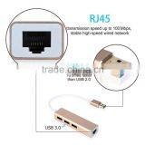 High Quality USB 3.0 Hub Ports With RJ45 Cable Adapter thumbnail-3