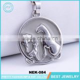wholesale alibaba round shanpe silver alloy wolf necklace for mother's day gifts